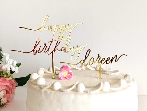 Personalized Name Cake Topper - Happy Birthday Party Decoration