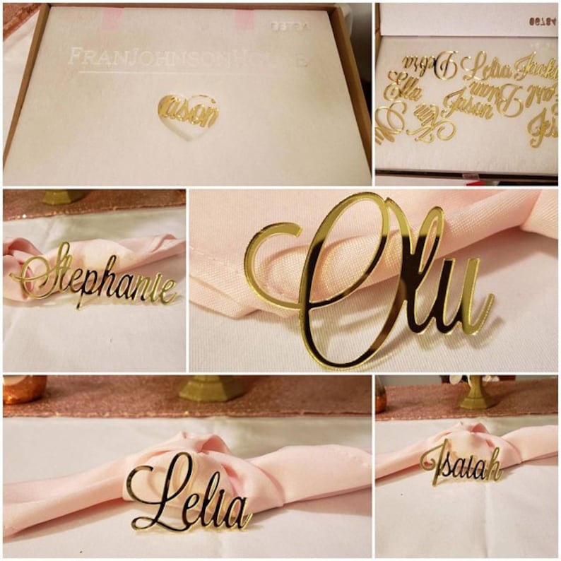 Wedding place cards Custom wedding names Laser cut names Etsy