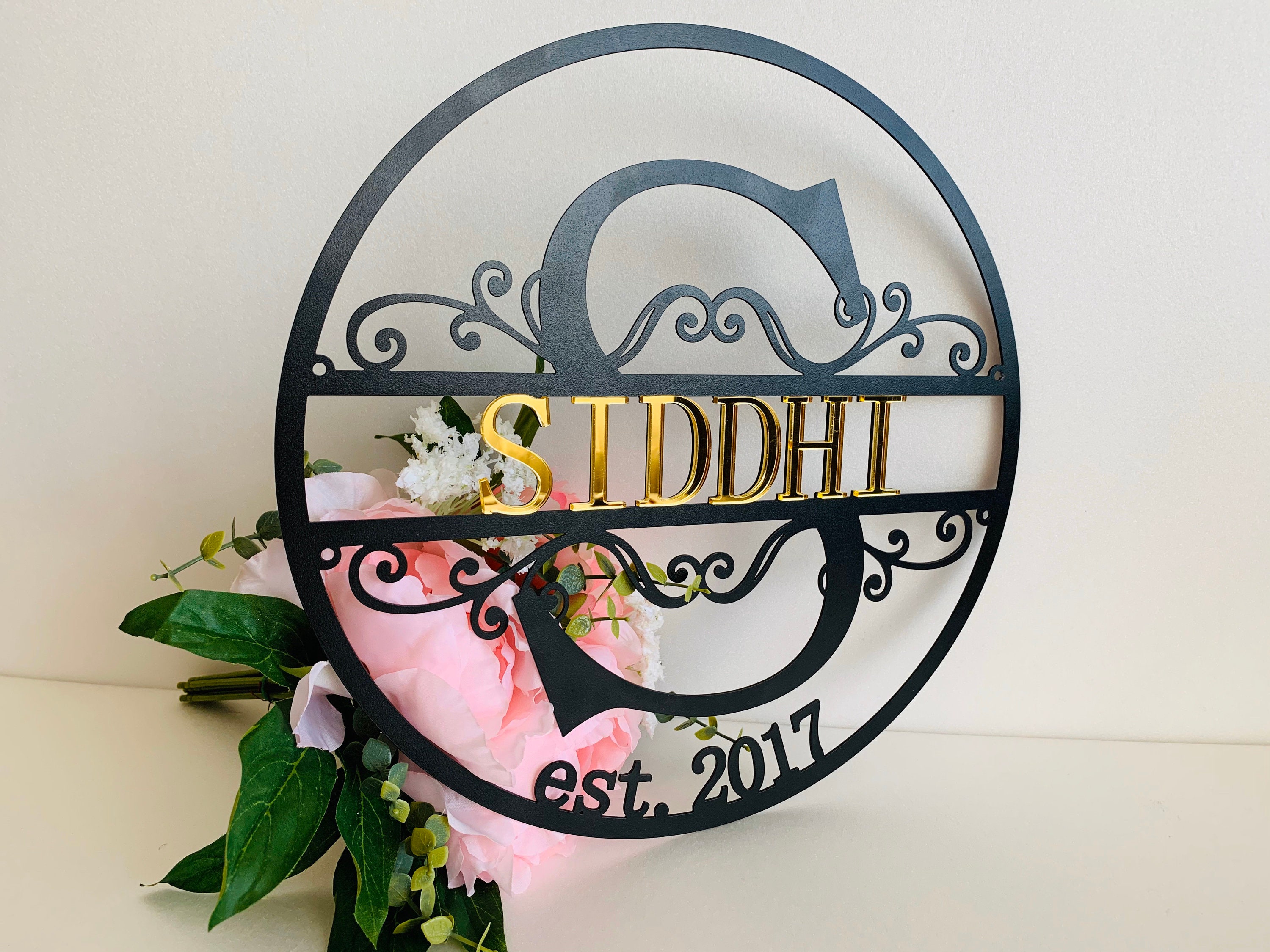 Personalized Last Name Metal Art Sign Wedding Gift Family Name | Etsy UK