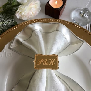 Personalized Napkin Ring Holders Custom Engraved Initial Wedding Acrylic Napkin Rings Bride & Groom Bridal Shower Party Decor Custom Design