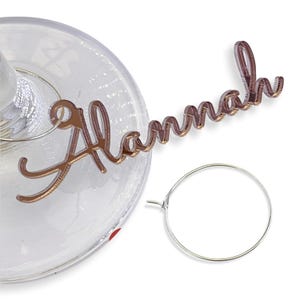 Personalized Wine Glass Charms - Custom Name Drink Markers for Weddings, Parties, and Events - Laser Cut Drink Tags - Custom Table Names