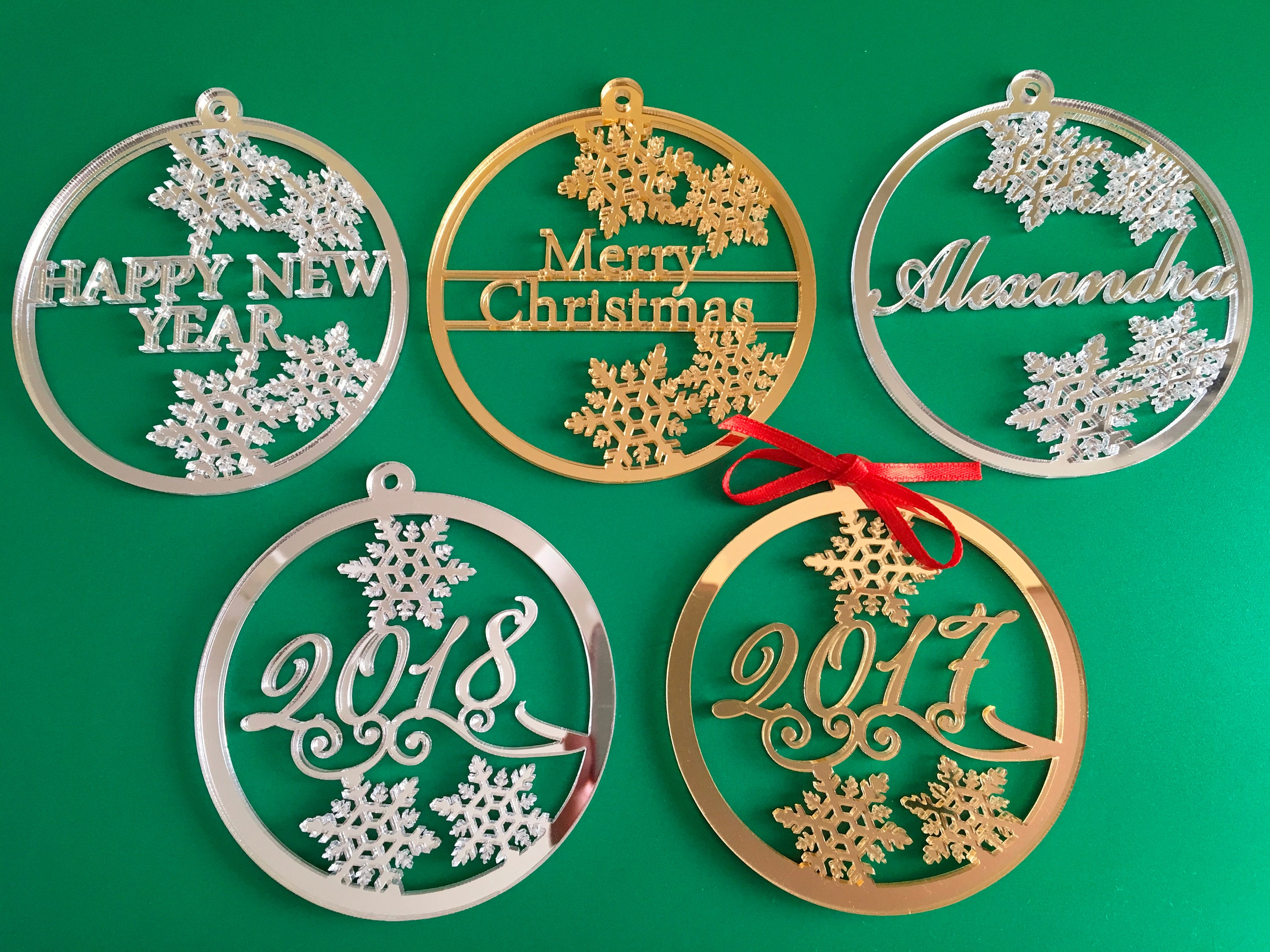 Personalized Christmas Bauble 2023 Xmas Name Ornament Customized Family