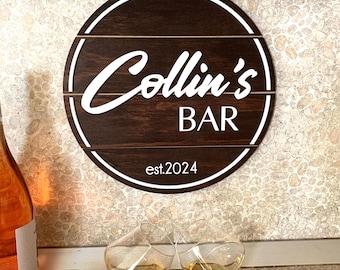 Enseigne de bar en bois gaufrée 3D personnalisée, décoration murale de bar personnalisée