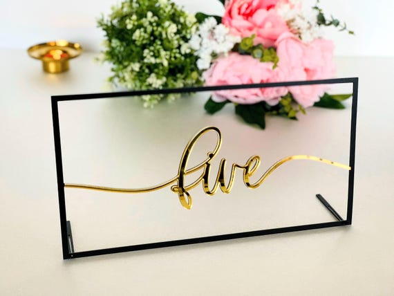 Wedding Table Numbers Script Table Number Holders Reception Decor Wedding Signs Calligraphy Modern Centerpieces Elegant Decorations