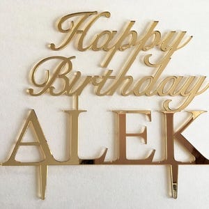 Custom Birthday Cake Topper with Personalized Name