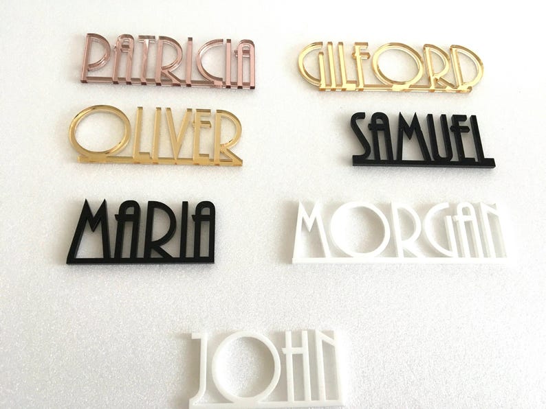Personalized Acrylic Laser Cut Names for Wedding - Custom Place Cards Name Setting image 4