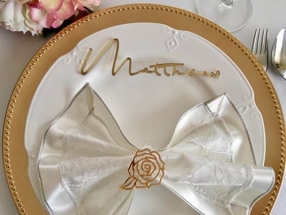 wooden laser cut guest names personalized place cards name place