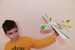Set of 2 Handmade Airplane Foam Toy Gift for Boy Funny Outdoor Game Aeroplane Flying Blue Yellow Planes Kids Room Decor Mobile Flying Toys 