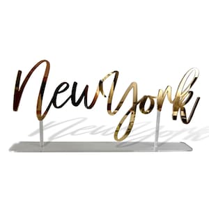 Cartelli da tavolo "City Signs", base per cartello da tavolo "City Signs", nomi personalizzati, calligrafia, taglio laser, acrilico, decorazione indipendente per ricevimenti, eventi e feste.