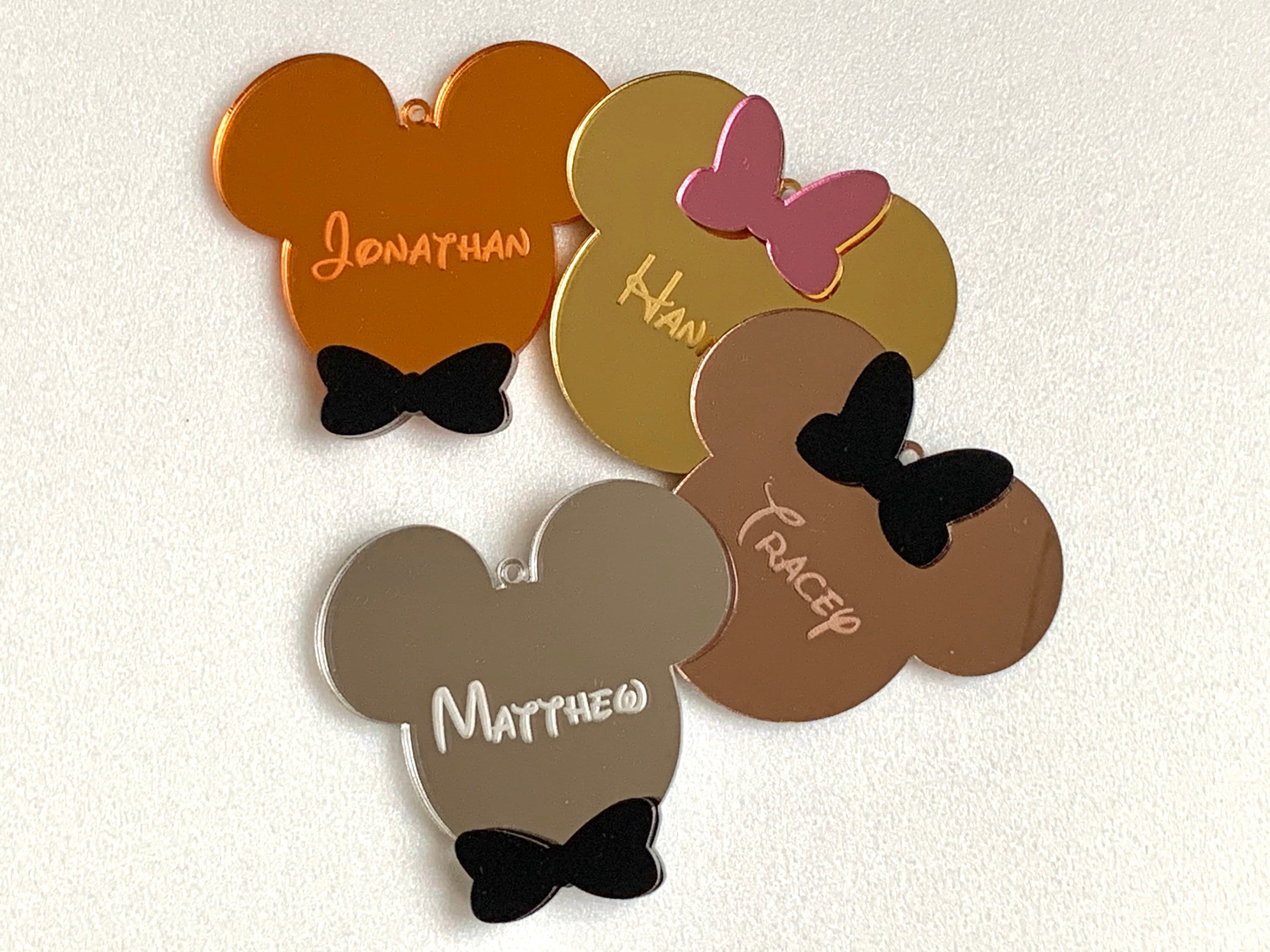 Personalized Mickey Mouse Head Mirrored Hanging Ornament