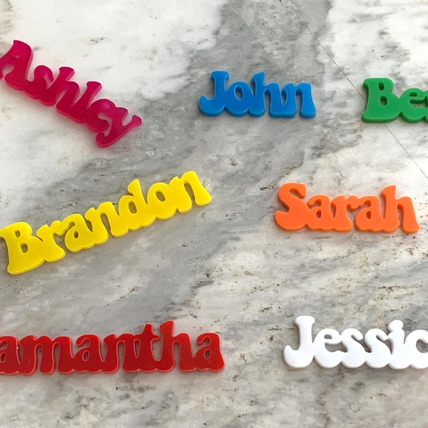 Personalized Retro Laser Cut Names Custom Place Cards Disco Party Decor Guest Names Place Settings Birthday Bachelorette Wedding 70s Decor