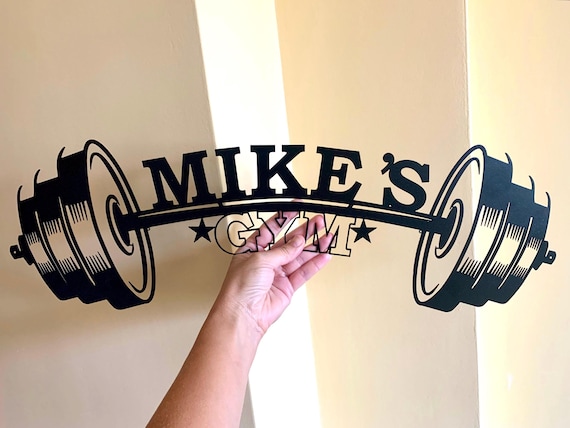 Personalized Gym Metal Sign Custom Name Plaque Home Gym Sign Fitness Training Wall Art Bodybuilding Dad's Gym Workout Room Weight Lifting