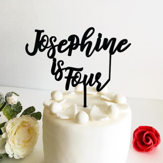 Personalized Cake Topper – Custom Name & Age – Birthday Decoration for Girl or Boy – Cake Centerpiece