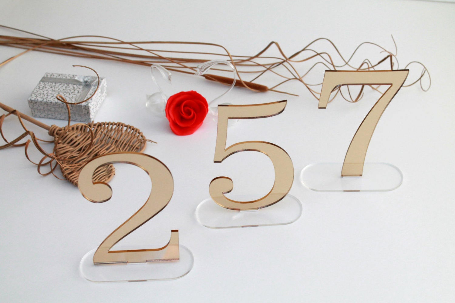 Wedding table numbers Mirror acrylic numbers for wedding signs Gold