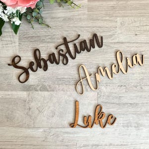 Palavras de madeira personalizadas - Placas de madeira personalizadas - Nome do bebê - Arte de parede rústica - Decoração de quarto de bebê, Placa de porta personalizada - Nomes personalizados