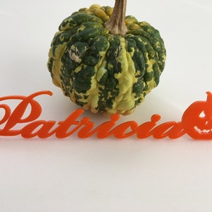 Custom Halloween Place Cards - Personalized Laser Cut Names - Thanksgiving Dinner Table Decor - Pumpkin Decorations  - Place Name Settings
