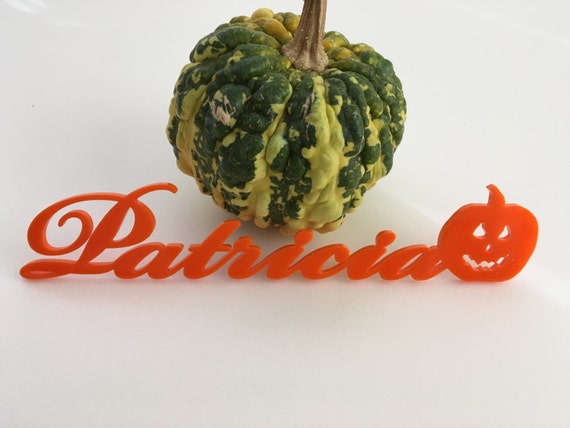 Custom Halloween Place Cards - Personalized Laser Cut Names - Thanksgiving Dinner Table Decor - Pumpkin Decorations  - Place Name Settings