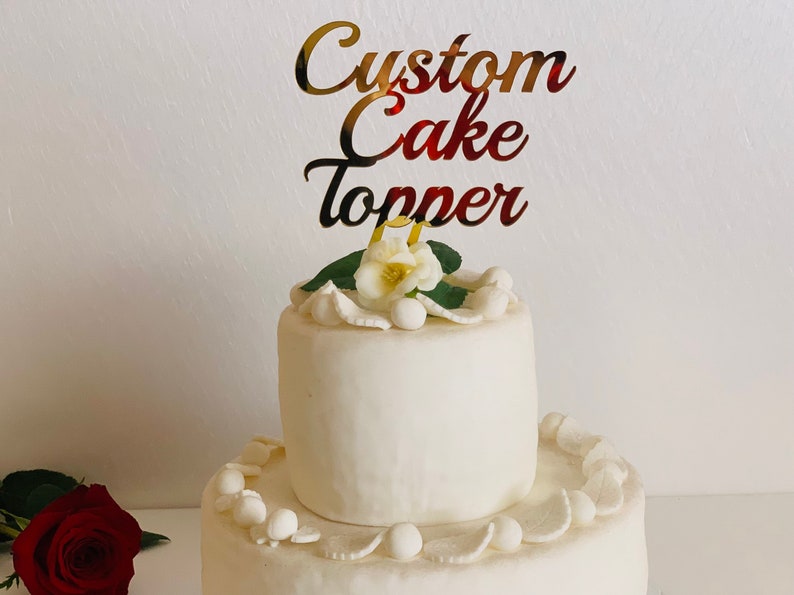 Create Your Own Cake Topper Personalized Custom Order Your Design Wedding Happy Birthday Event Baby Name Bridal Shower, Any Text, Any Color image 5