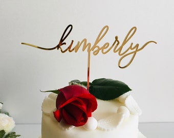 Personalized Name Cake Topper Custom Any Name Cupcake Bridal Wedding Cake Decoration Calligraphy Customized Birthday Party Baby Shower Decor