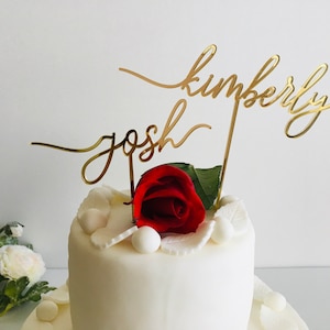 Personalized Wedding Cake Toppers - Two Custom Names - Bride and Groom - Mr and Mrs