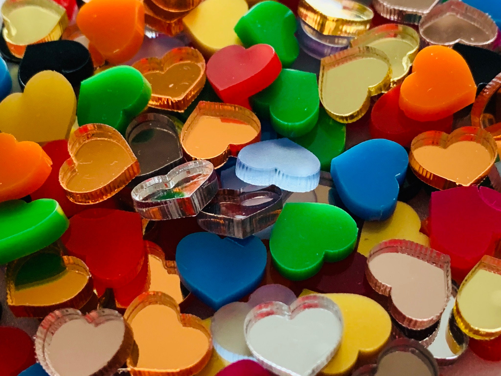 Mini Heart Confetti Wedding Confetti Set Acrylic Small Hearts Mirror