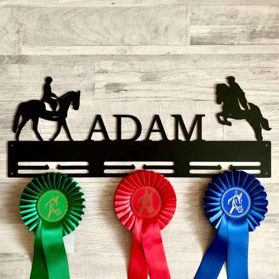 Personalized Horse Medal Hanger, Custom Horse Show Ribbon Holder, Equestrian Ribbon Display - Horse Medal Rack, Showjumping Awards Organizer