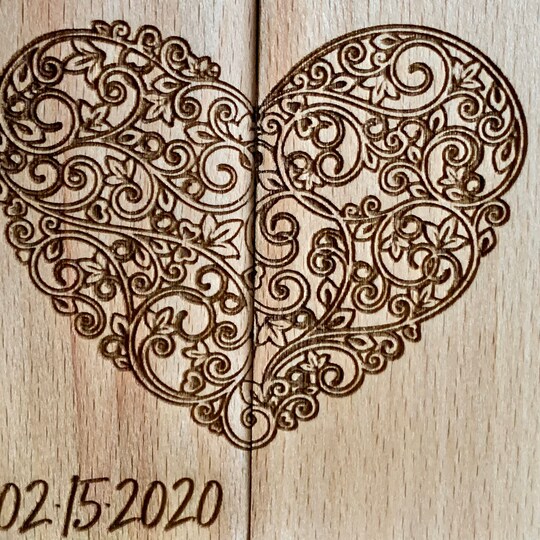 Disover Personalized Wooden Candle Holder Heart Love Tea light Candles Wedding Save Date