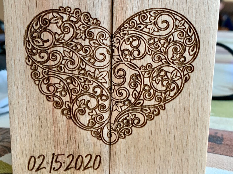 Personalized Wood Candle Holder Custom Names and Special Date Heart Shape Love Tealight Candle Holder Anniversary Gift for Couples image 3