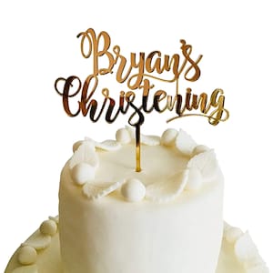 Custom Christening Cake Topper - Personalized Name Decoration for Baptism, Communion & Blessings