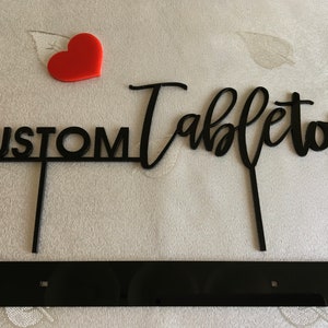 Tabletop Sign Personalized Wedding Custom Name Calligraphy Hashtag Laser Cut Acrylic Wood Free Standing Reception Decor Event Party Welcome image 3