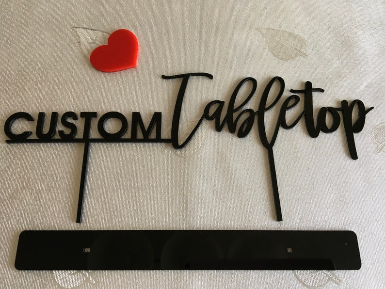 Tabletop Sign Personalized Wedding Custom Name Calligraphy Hashtag Laser Cut Acrylic Wood Free Standing Reception Decor Event Party Welcome image 3