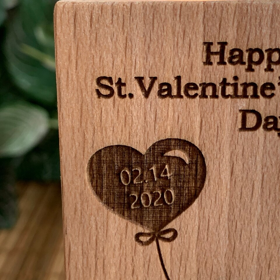 Wooden Candle Holders Personalized Happy Valentines Day Gift Save the Date Engraved Custom Names