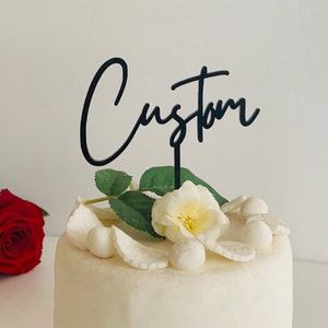 Personalized Cake Topper Custom Order Your Design Cupcake Wedding Birthday Event Baby Name Bridal Shower Calligraphy, Any Text, Any Color image 3