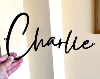 Custom Metal Script Name Sign for Home Decor - Personalized Office, Nursery, or Kitchen Wall Art - Wedding Decor - Any Size & Font Available