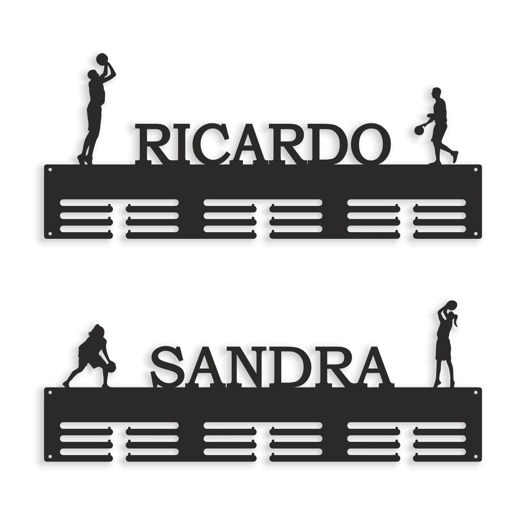 Personalized Basketball Medal Holder & Custom Name Custom Etsy