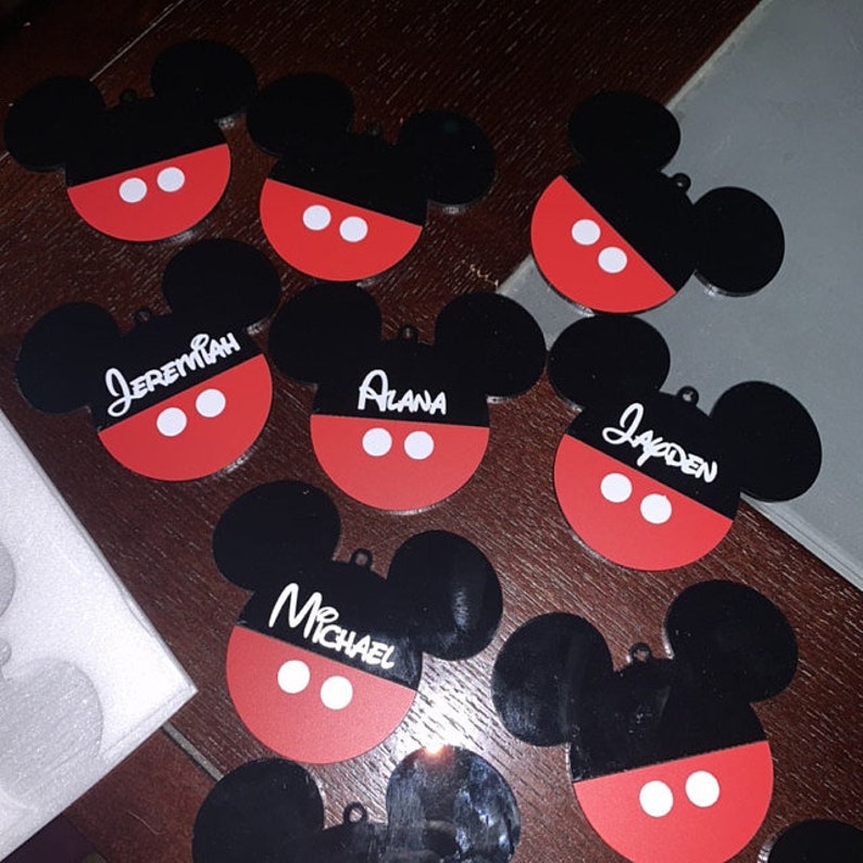 Personalized Mickey Mouse Head Name Ornaments Custom Disney Etsy
