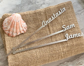 Custom Name Drink Stirrers – Personalized Stainless Steel Swizzle Sticks - Cocktail Accessories, Anniversary Party Centerpieces