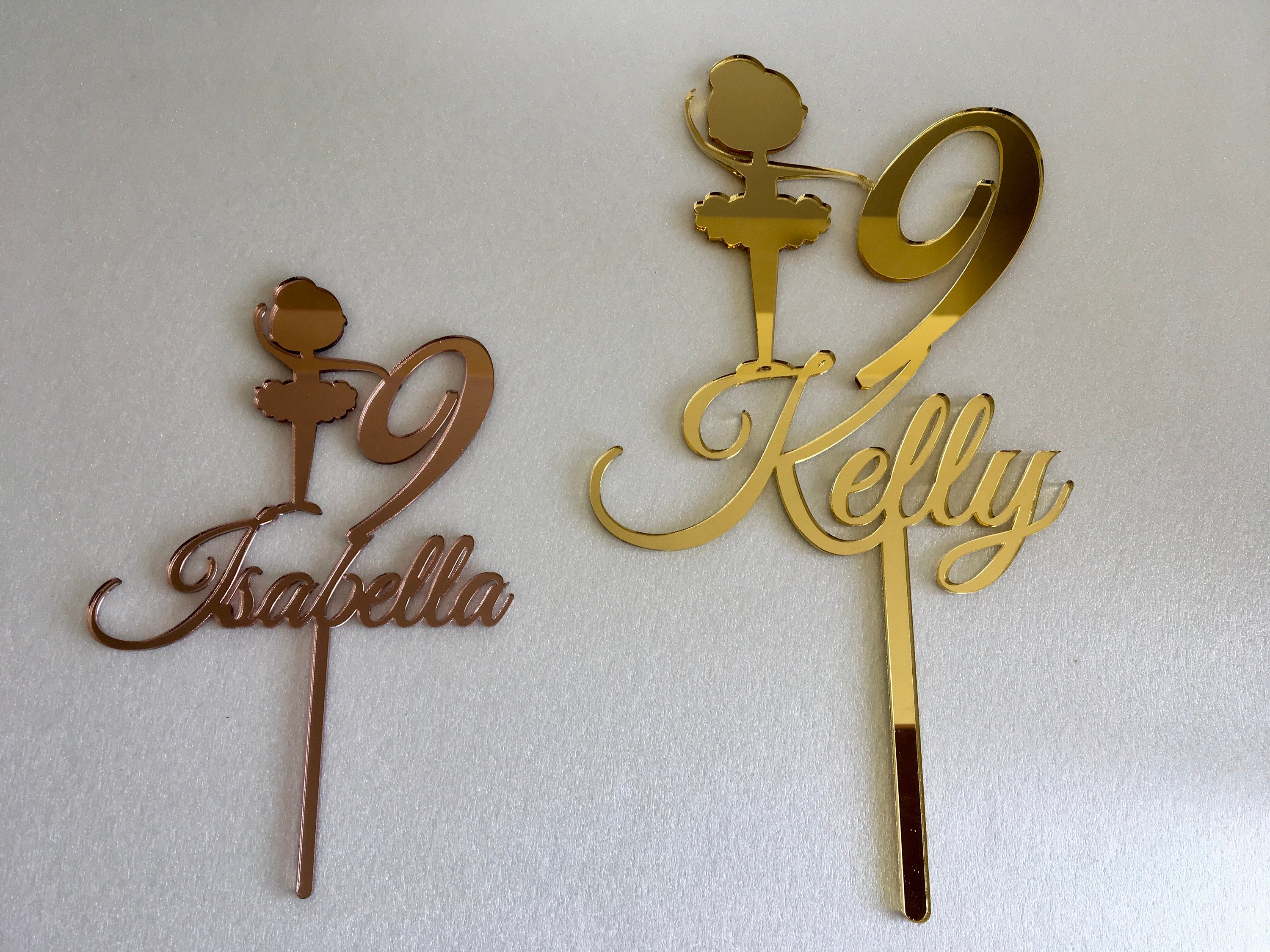 Personalised Custom Glitter Cake Topper, Ballet Ballerina Girls