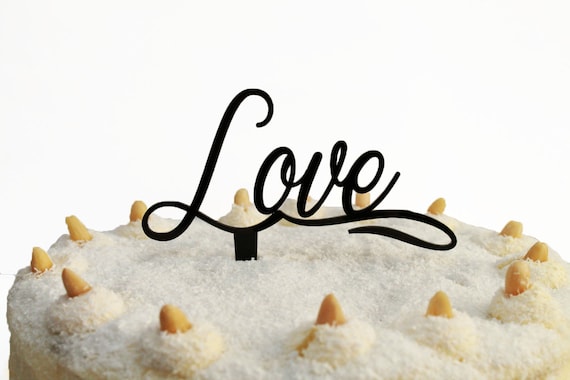 Personalized Love Cake Topper Valentines Day Party Decorations Cake Centerpiece Custom Cupcake Wedding Sign Love You More Anniversary Decor