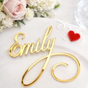Custom Laser Cut Names, Personalized Wedding Acrylic Place Cards, Calligraphy Font