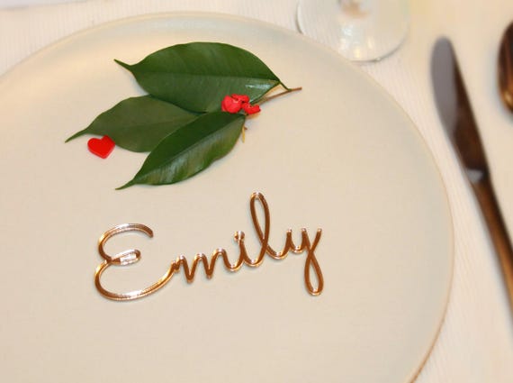 Elegant Laser Cut Table Names for Anniversaries - Personalized Acrylic Place Cards & Guest Name Settings