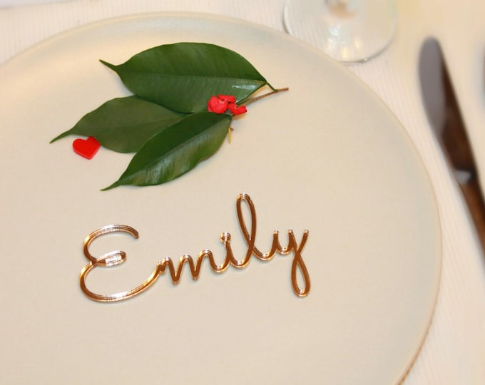 Place Cards Laser cut wood names Custom Laser cut Name Signs Wedding place cards Laser cut wood