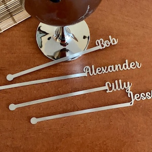 Custom name swizzle stir sticks Personalized metal drink stirrers Stainless steel Wedding cocktail accessories Birthday Hen party, New FONT