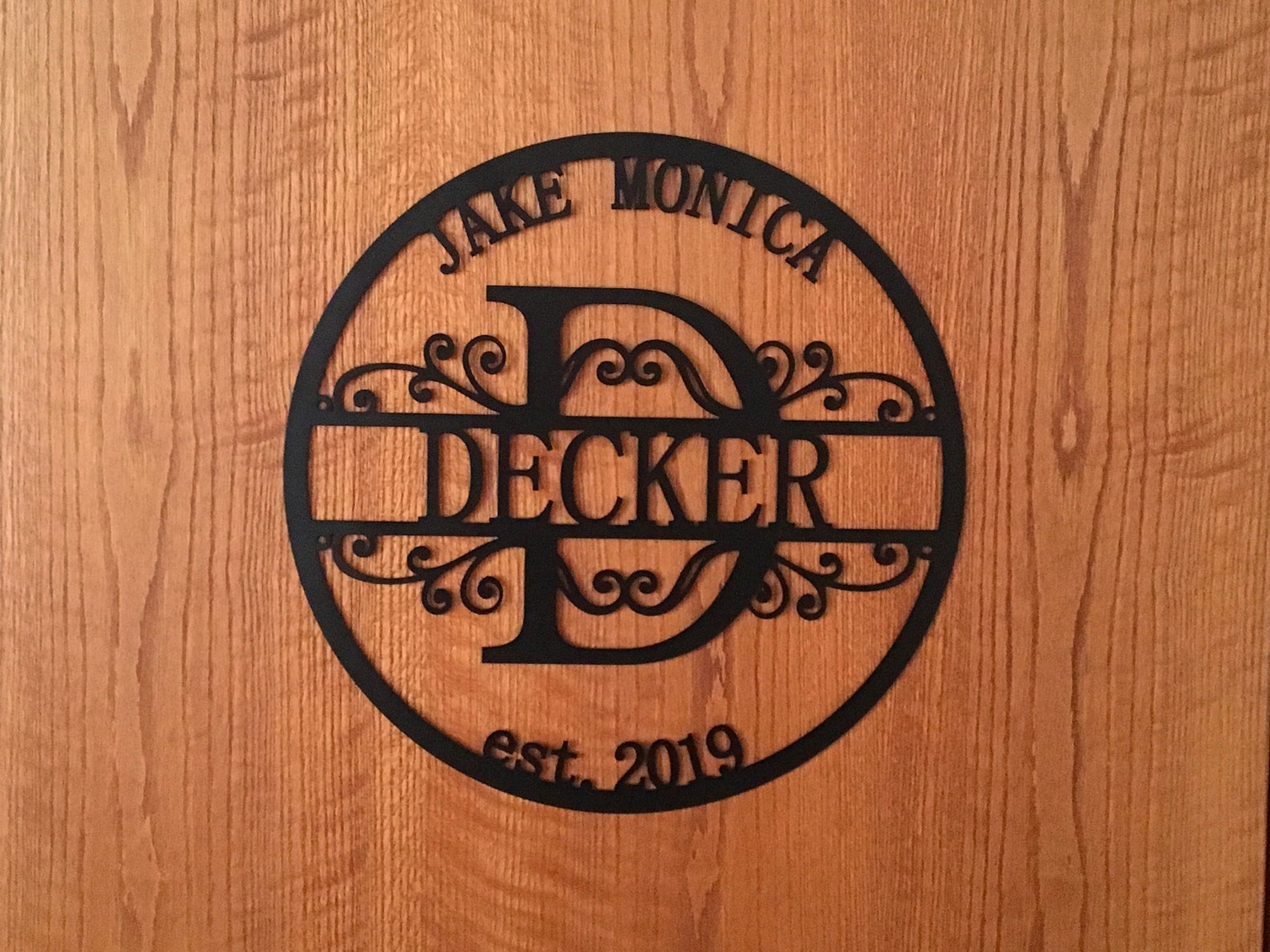 Personalized Last Name Metal Outdoor Sign Monogram Garden Door Etsy UK