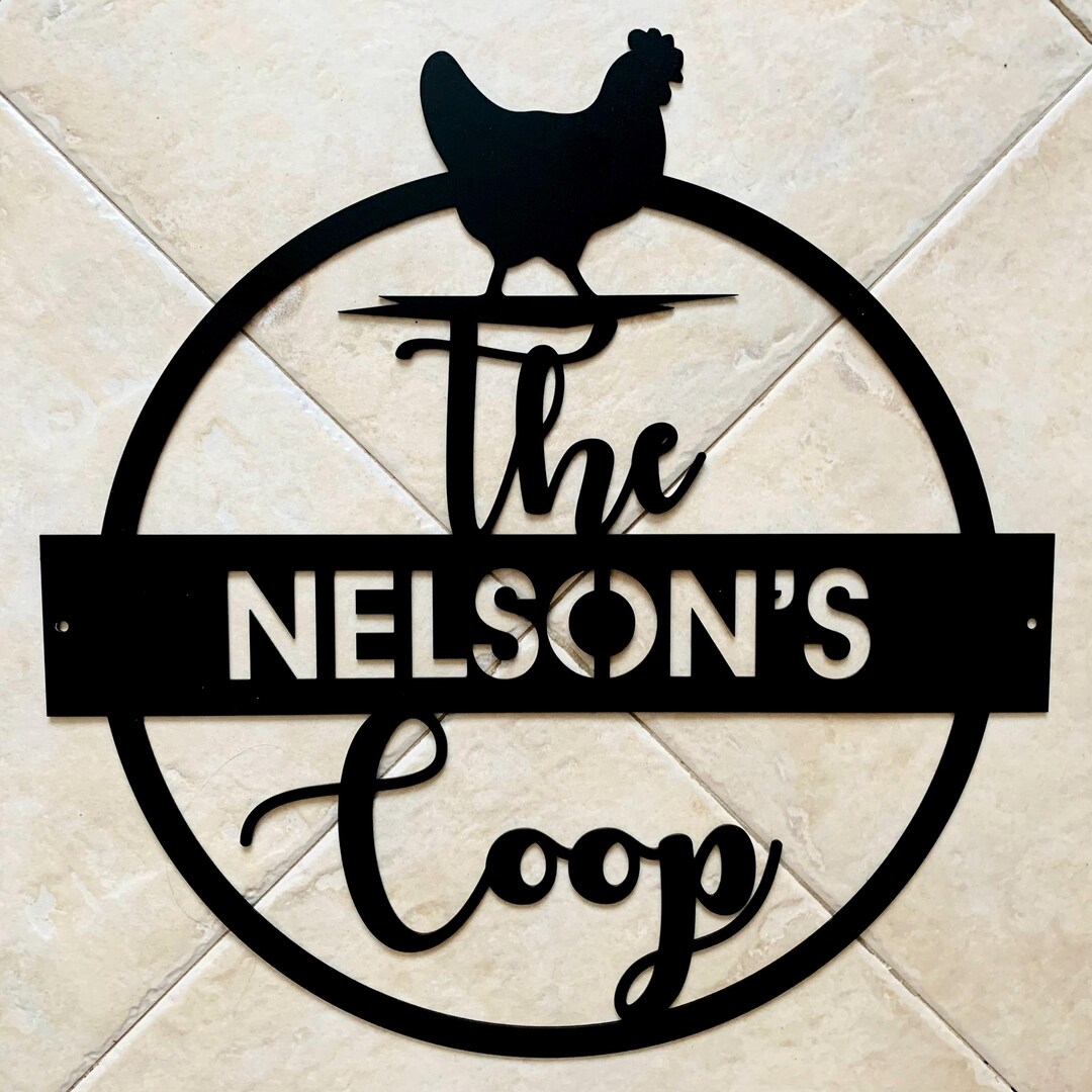 Custom Metal Chicken Coop Sign – Personalized Farmhouse Sign With ...