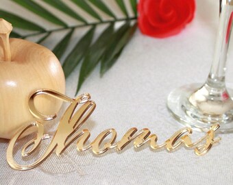 Custom Wedding Acrylic Laser Cut Names | Personalized Place Setting | Name Tags for Party Decor