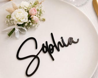 Wedding Place Cards, Acrylic Laser Cut Guest Names, Personalized Table Name Settings