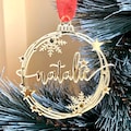 Personalized Christmas Tree Ornament - Custom Name Modern Holiday Decorations - Xmas Baubles