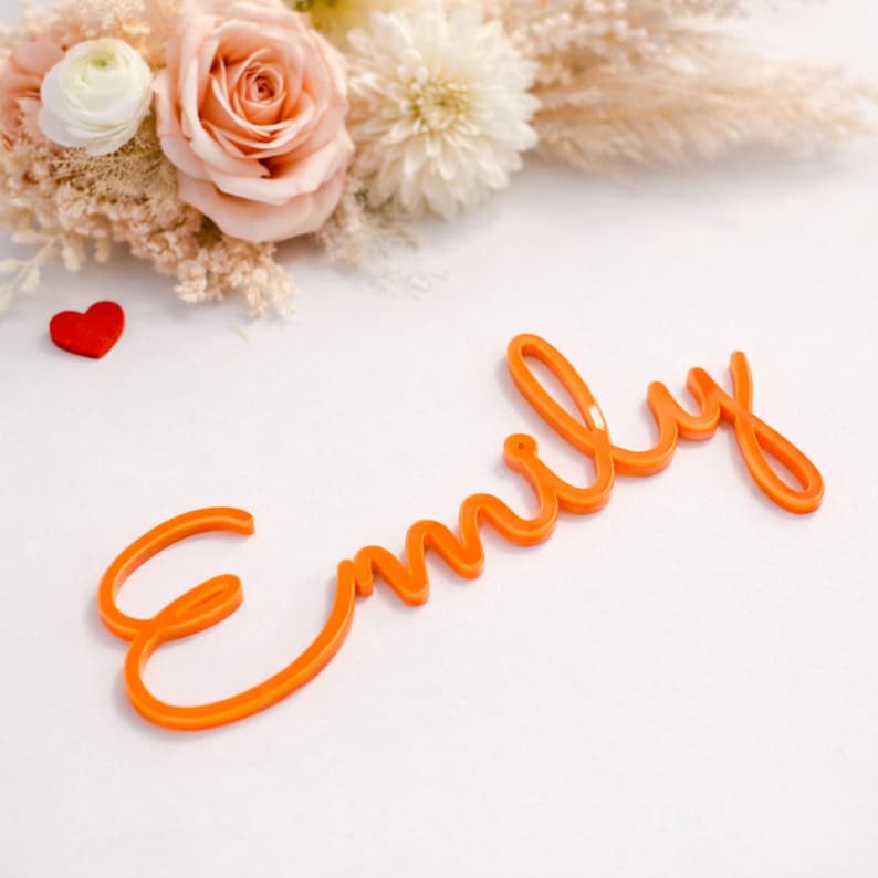 Custom Acrylic Name Place Cards, Personalized Wedding Laser Cut Guest Names, Table Decor image 7
