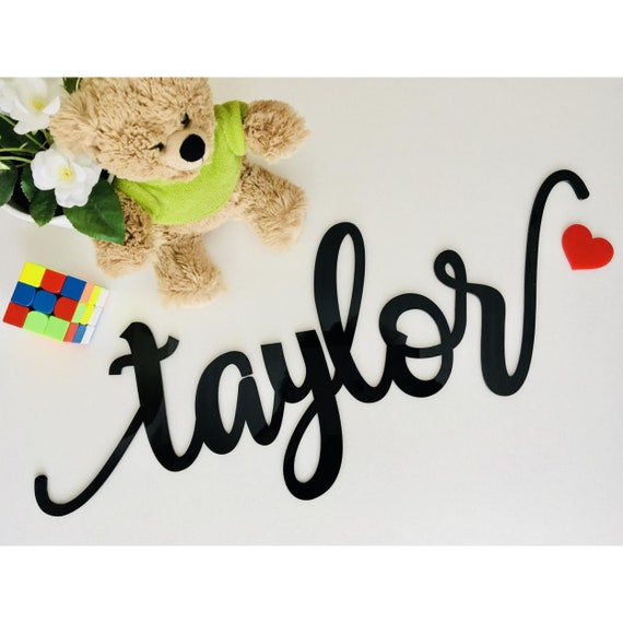 Personalized Wooden or Metal Words Custom Baby Name Sign Wall Name Sign Laser Cut Names Nursery Wall Sign Wood Name Plaque Sign for Nursery